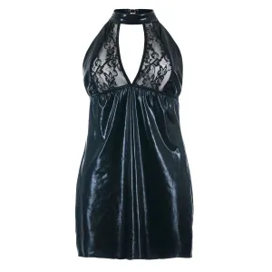 Schwarzes Wetlook Chemise SB/1001 Sexy Base Kollektion by Andalea | Fesselliebe.de