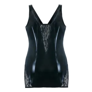 Schwarzes Wetlook Chemise SB/1002 Sexy Base Kollektion by Andalea