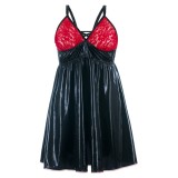 Schwarz/rotes Wetlook Chemise SB/1003 Sexy Base Kollektion by Andalea | Fesselliebe.de