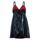 Schwarz/rotes Wetlook Chemise SB/1003 Sexy Base Kollektion by Andalea | Fesselliebe.de