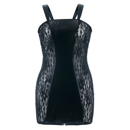 Schwarzes Wetlook Chemise SB/1004 Sexy Base Kollektion by Andalea | Fesselliebe.de