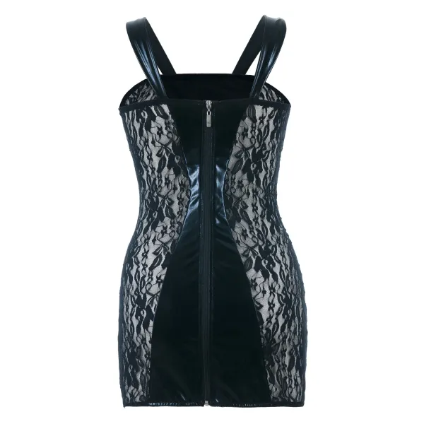 Schwarzes Wetlook Chemise SB/1004 Sexy Base Kollektion by Andalea | Fesselliebe.de