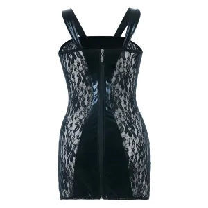 Schwarzes Wetlook Chemise SB/1004 Sexy Base Kollektion by Andalea