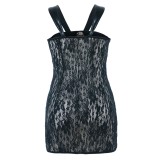 Schwarzes Wetlook Chemise SB/1005 Sexy Base Kollektion by Andalea | Fesselliebe.de