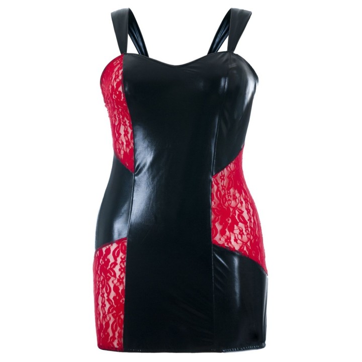 Schwarz/rotes Wetlook Chemise SB/1006 Sexy Base Kollektion by Andalea | Fesselliebe.de