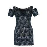 Schwarzes Chemise SB/1007 Sexy Base Kollektion by Andalea | Fesselliebe.de