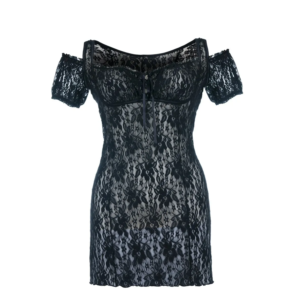 Schwarzes Chemise SB/1007 Sexy Base Kollektion by Andalea | Fesselliebe.de