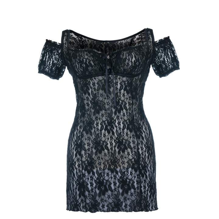 Schwarzes Chemise SB/1007 Sexy Base Kollektion by Andalea | Fesselliebe.de