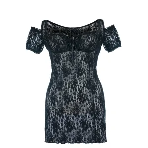 Schwarzes Chemise SB/1007 Sexy Base Kollektion by Andalea | Fesselliebe.de