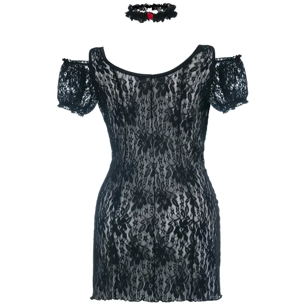 Schwarzes Chemise SB/1007 Sexy Base Kollektion by Andalea | Fesselliebe.de