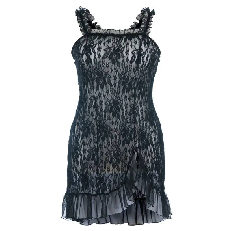 Schwarzes Chemise SB/1009 Sexy Base Kollektion by Andalea | Fesselliebe.de