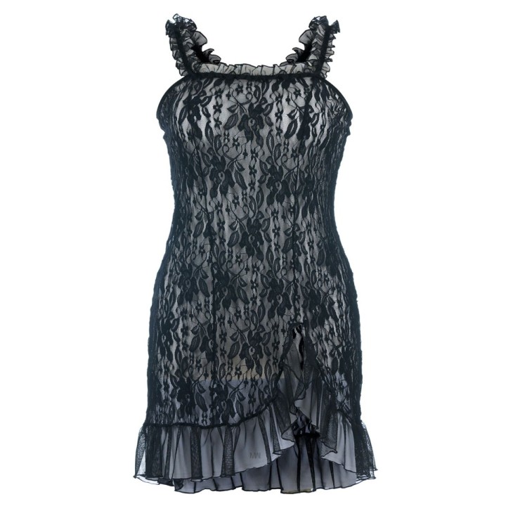 Schwarzes Chemise SB/1009 Sexy Base Kollektion by Andalea | Fesselliebe.de