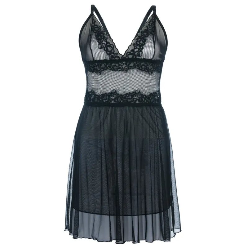 Schwarzes Chemise SB/1010 Sexy Base Kollektion by Andalea | Fesselliebe.de