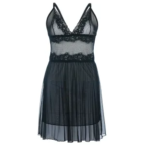 Schwarzes Chemise SB/1010 Sexy Base Kollektion by Andalea | Fesselliebe.de