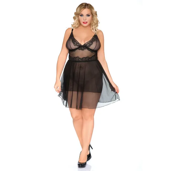 Schwarzes Chemise SB/1010 Sexy Base Kollektion by Andalea | Fesselliebe.de