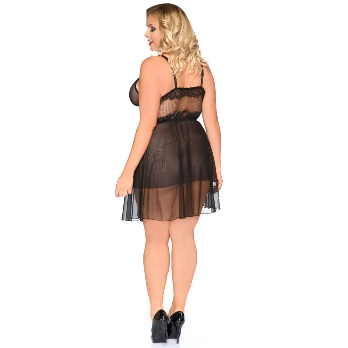 Schwarzes Chemise SB/1010 Sexy Base Kollektion by Andalea | Fesselliebe.de