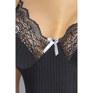 Schwarzes Straphemd Edith von Passion Plus Size