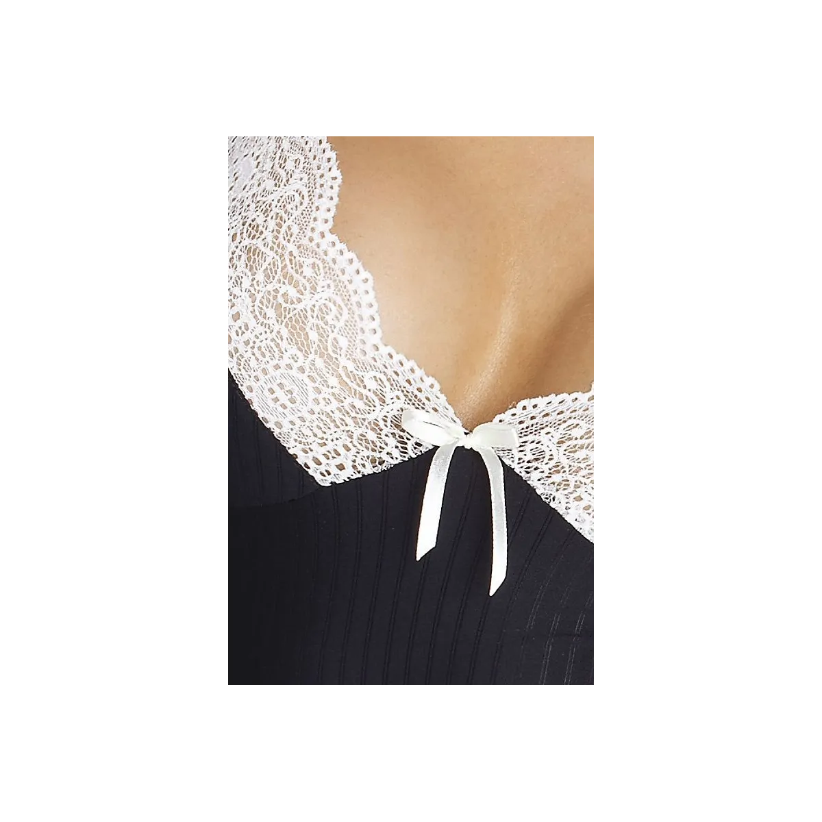 Schwarz/weißes Strapshemd Camille von Passion Plus Size | Fesselliebe.de