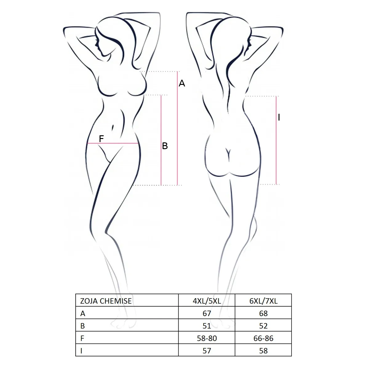 Schwarzes Chemise Zoja von Passion Plus Size | Fesselliebe.de