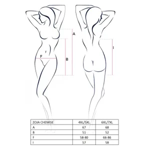 Schwarzes Chemise Zoja von Passion Plus Size