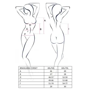 Schwarzes Strapshemd Brasiliana von Passion Plus Size