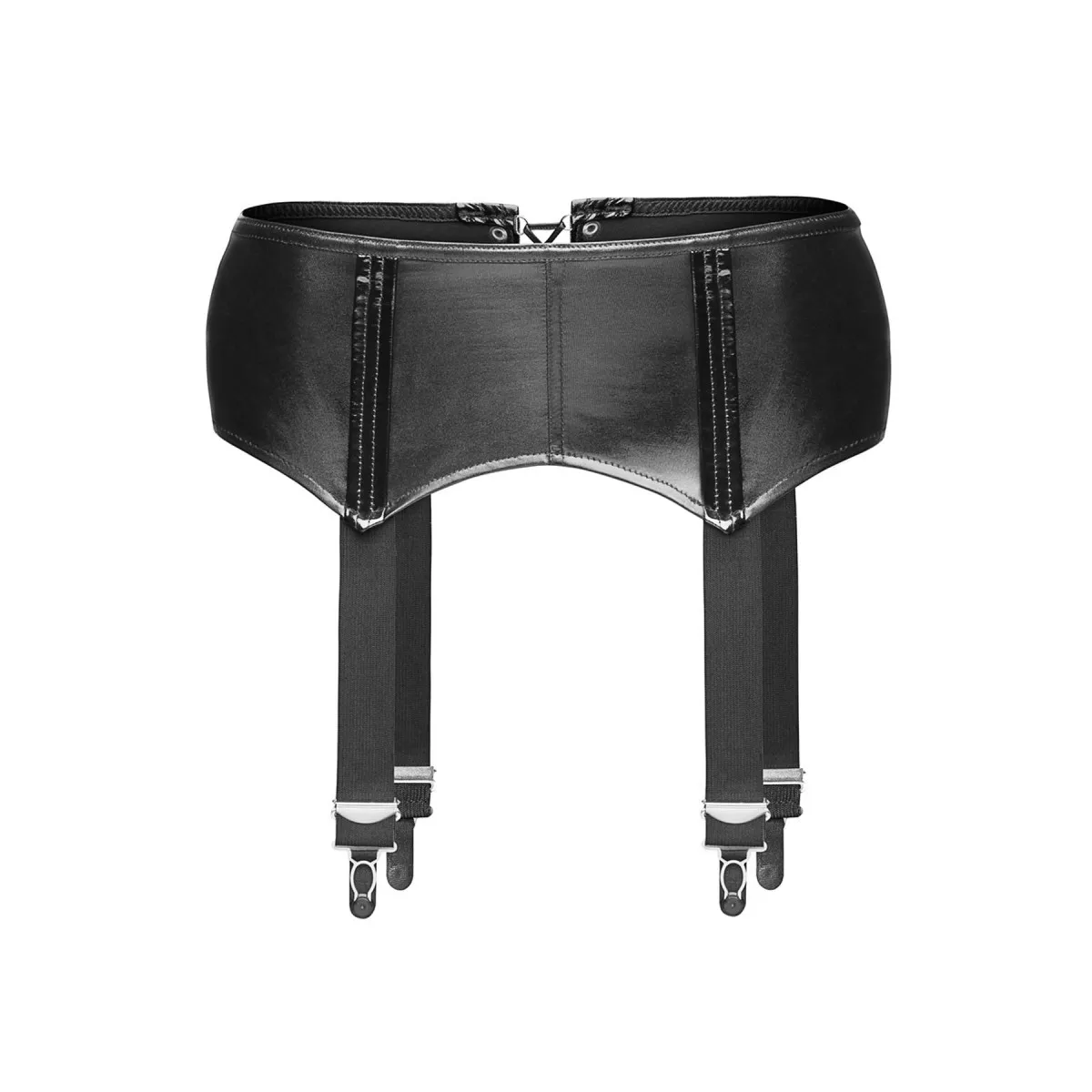 Schwarzer Wetlook Strapsgürtel F034 von Noir Handmade | Fesselliebe.de