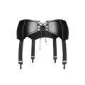 Schwarzer Wetlook Strapsgürtel F034 von Noir Handmade