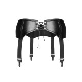 Schwarzer Wetlook Strapsgürtel F034 von Noir Handmade | Fesselliebe.de