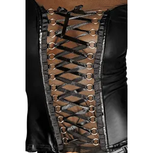 Schwarzes Shirt F130 von Noir Handmade Diva Collection