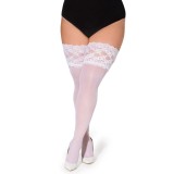 Halterlose Strümpfe Paloma weiß von Legg Story XTra Size | Fesselliebe.de