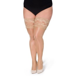 Halterlose Strümpfe Paloma natur von Legg Story XTra Size | Fesselliebe.de