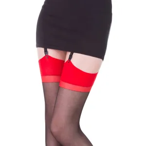 Schwarz/rote Strümpfe Tania von Legg Story