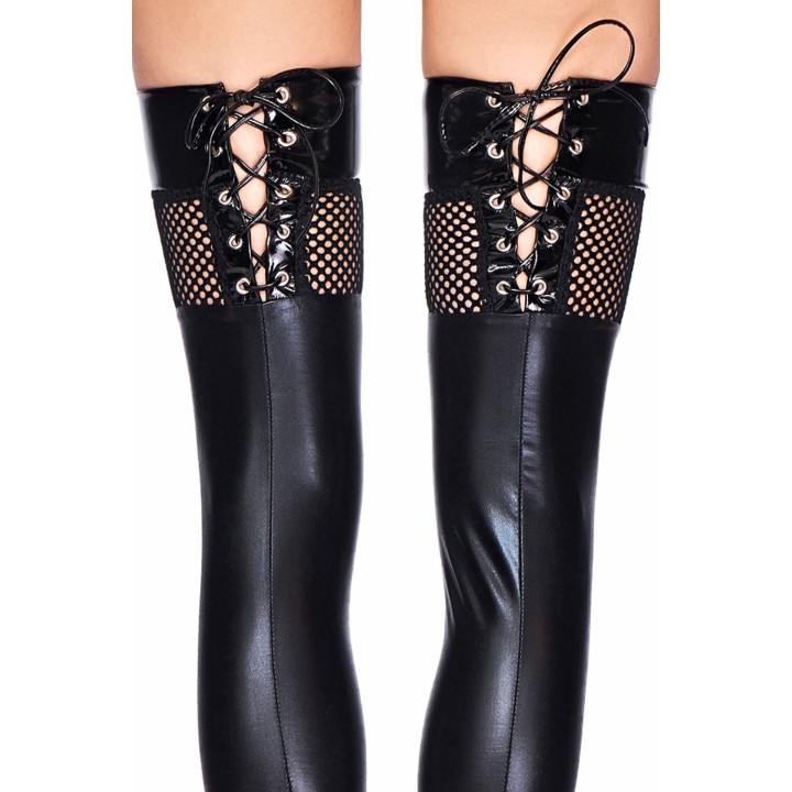Schwarze Straps-Strümpfe Tobati von 7-Heaven | Fesselliebe.de