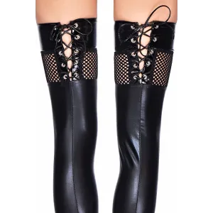 Schwarze Straps-Strümpfe Tobati von 7-Heaven