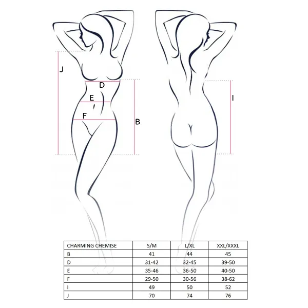 Schwarzes Paulina Chemise von Passion Erotic Line | Fesselliebe.de