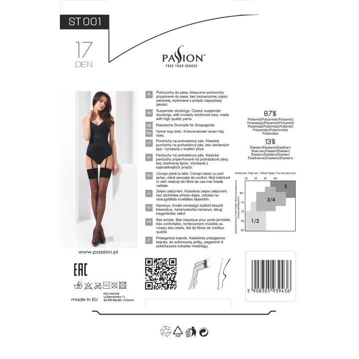Strümpfe ST001 schwarz von Passion | Fesselliebe.de