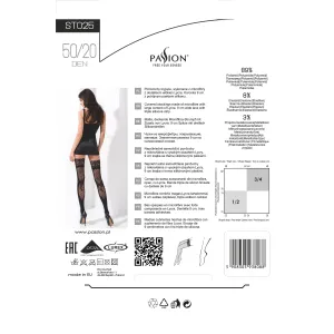 Halterlose Strümpfe ST025 schwarz von Passion