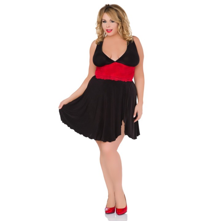 Schwarz/rotes Chemise Z/5036 von Andalea | Fesselliebe.de