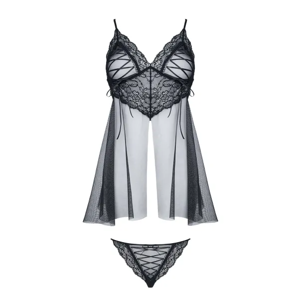 Schwarzes Babydoll Clotilde von Demoniq Look at Me Collection | Fesselliebe.de