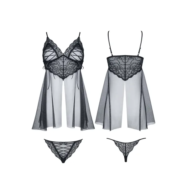 Schwarzes Babydoll Clotilde von Demoniq Look at Me Collection | Fesselliebe.de