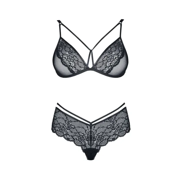 Schwarzes Set Grace von Demoniq Look at Me Collection | Fesselliebe.de