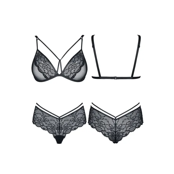 Schwarzes Set Grace von Demoniq Look at Me Collection | Fesselliebe.de