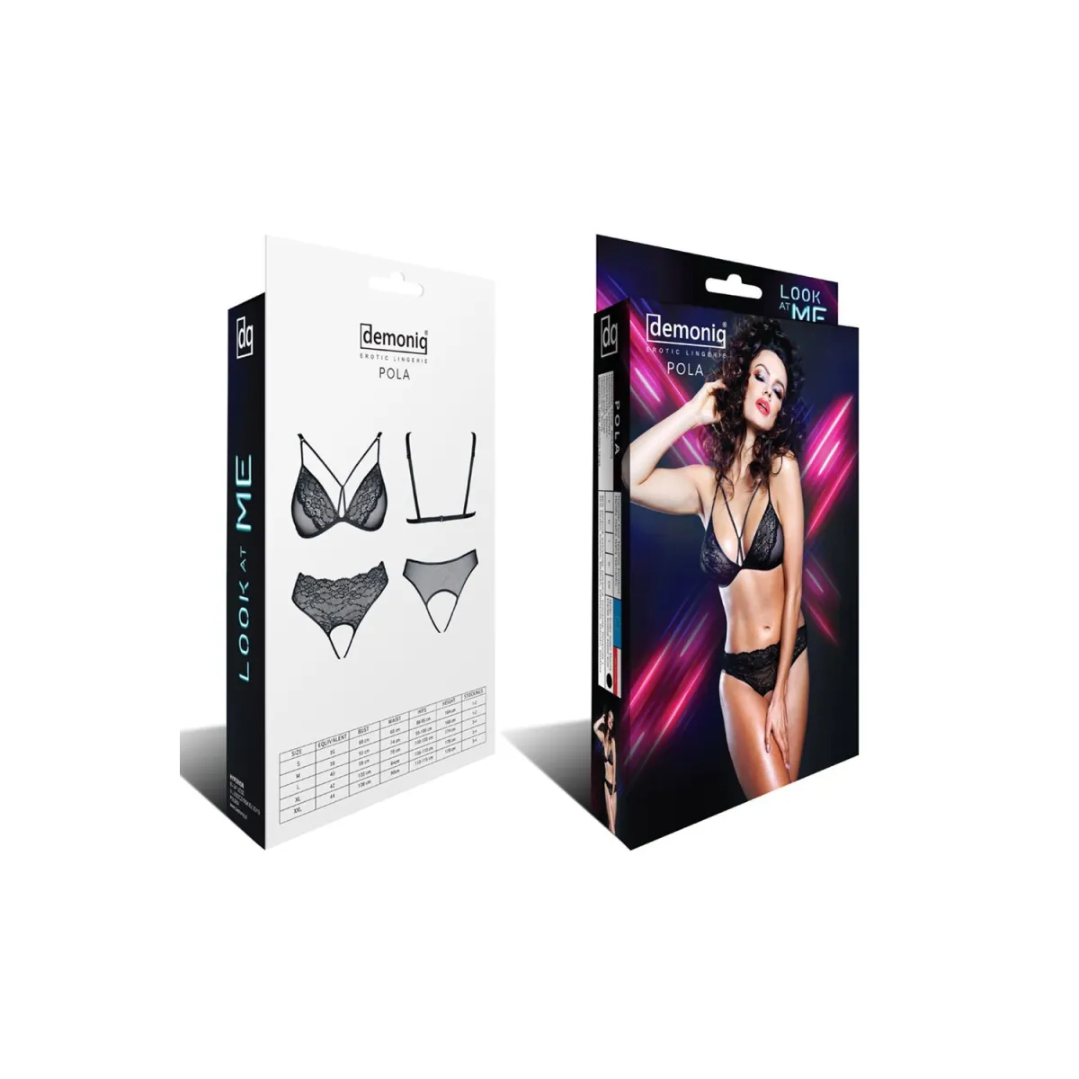 Schwarzes Set Pola von Demoniq Look at Me Collection | Fesselliebe.de