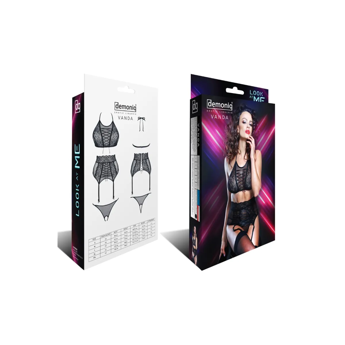 Schwarzes Set Vanda von Demoniq Look at Me Collection | Fesselliebe.de