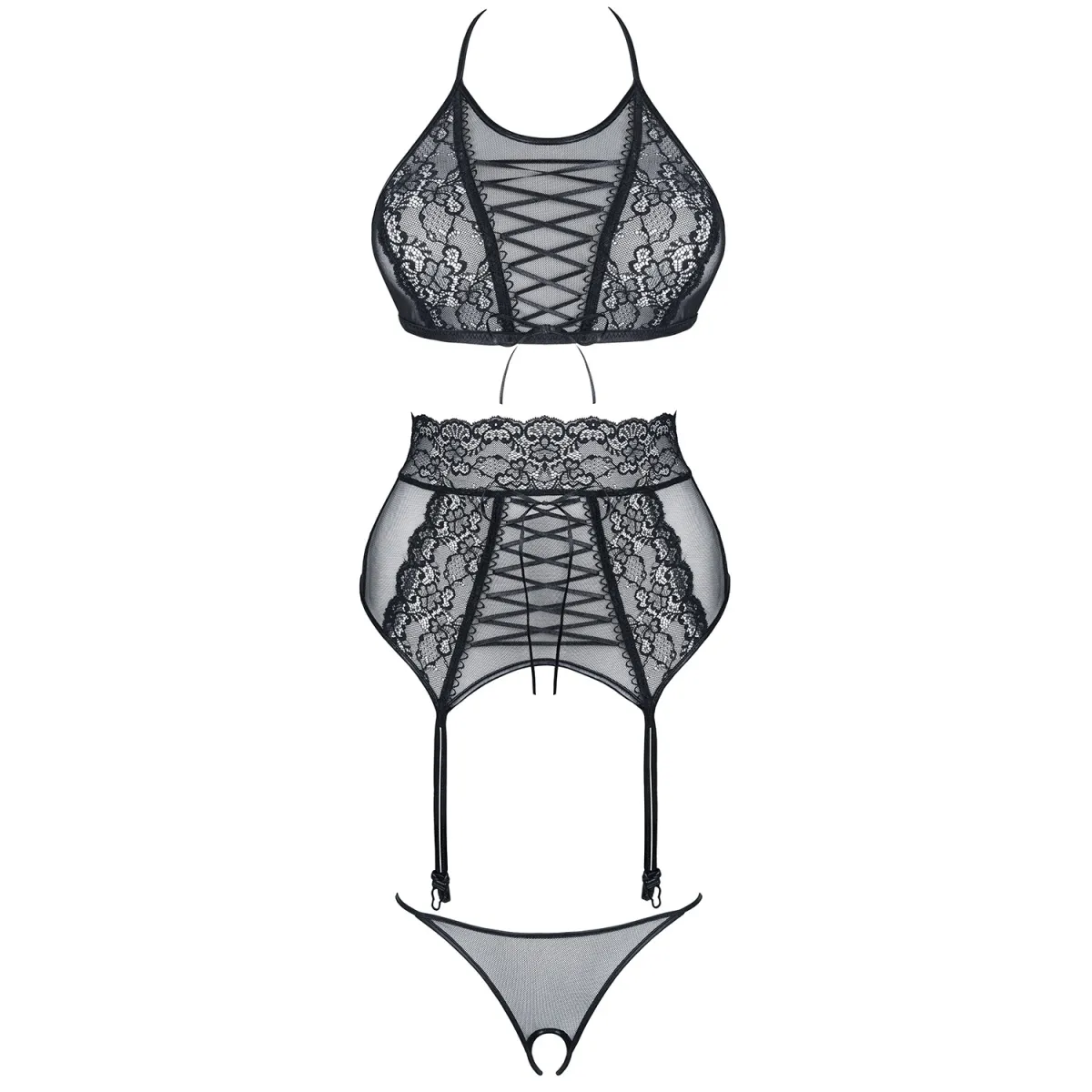 Schwarzes Set Vanda von Demoniq Look at Me Collection | Fesselliebe.de