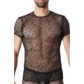 Schwarzes Netz T-Shirt Fetish 810-77 von Look Me