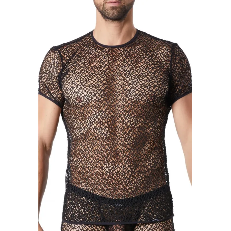 Schwarzes Netz T-Shirt Fetish 810-77 von Look Me | Fesselliebe.de