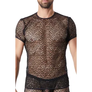 Schwarzes Netz T-Shirt Fetish 810-77 von Look Me | Fesselliebe.de
