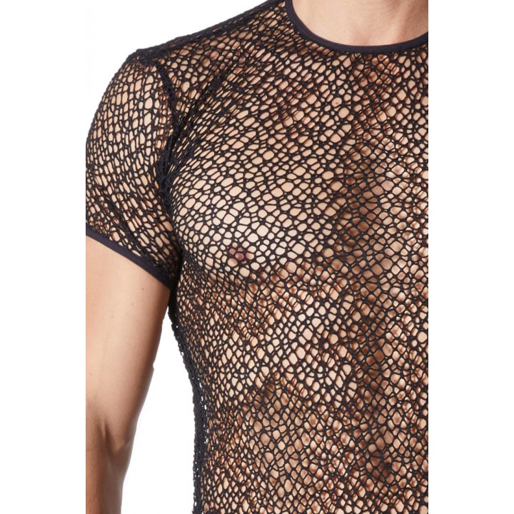 Schwarzes Netz T-Shirt Fetish 810-77 von Look Me | Fesselliebe.de