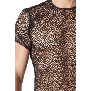 Schwarzes Netz T-Shirt Fetish 810-77 von Look Me